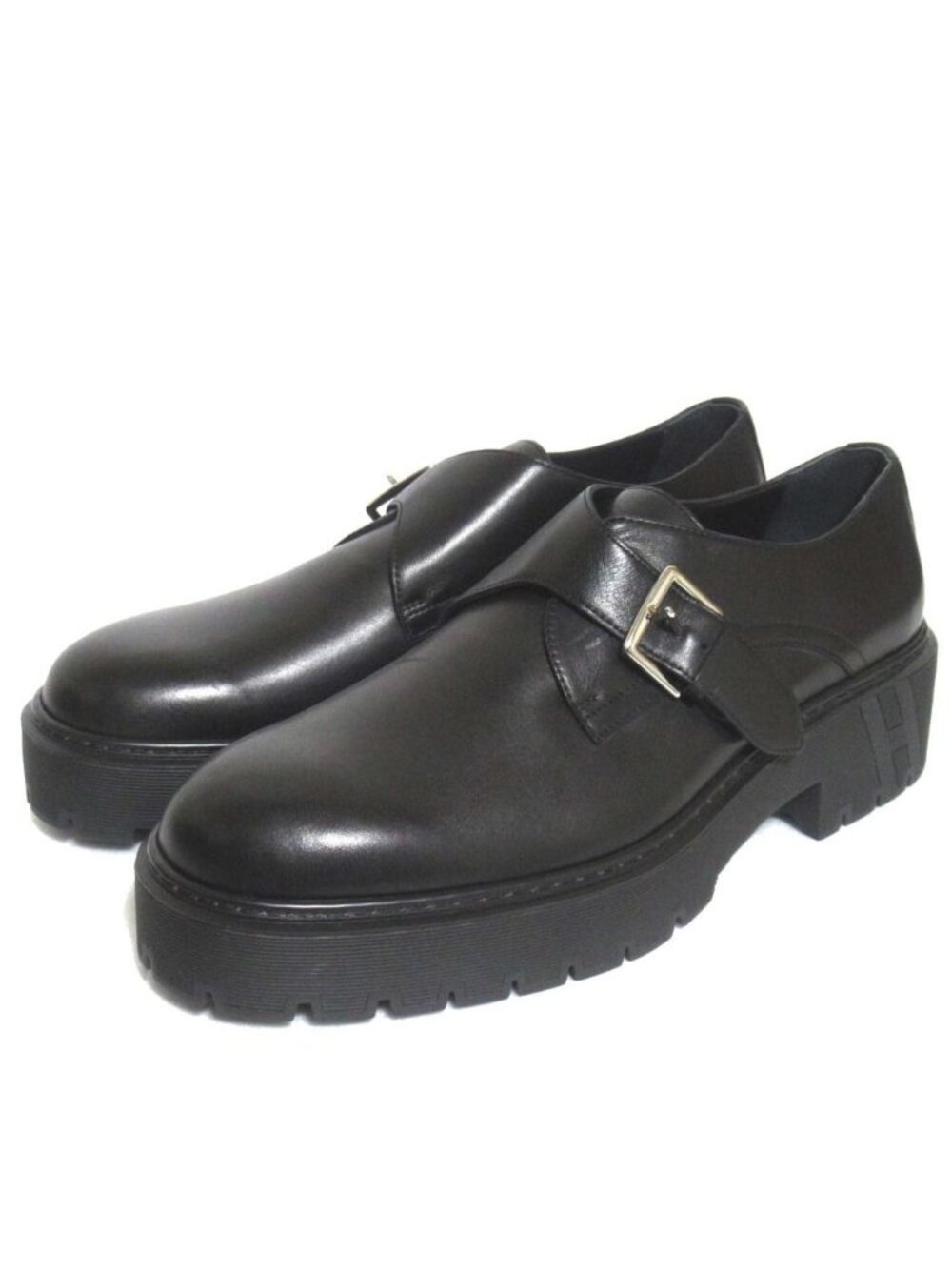 Hermes Happen Leather Single Monk Strap Derby Shoes 43